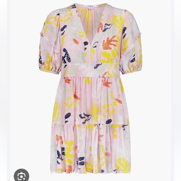 Lemlem NWT Reef Flutter Sleeve Mini Dress sz S - Picture 1 of 12